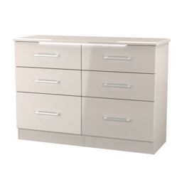 Ready Assembled 2 U Lyon 6 Drawer Midi Chest (Ready Assembled) in Taupe - Size: Large - thumbnail 4