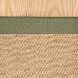 Kukoon Beige Natural Jute Herringbone Pattern Non Slip Green Border Rug - Size: 80 cm x 150 cm - thumbnail 4