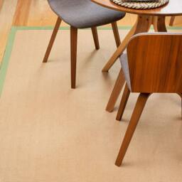 Kukoon Beige Natural Jute Herringbone Pattern Non Slip Green Border Rug - Size: 80 cm x 150 cm - thumbnail 2