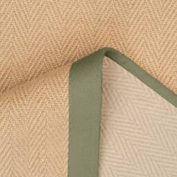 Kukoon Beige Natural Jute Herringbone Pattern Non Slip Green Border Rug - Size: 80 cm x 150 cm - thumbnail 6