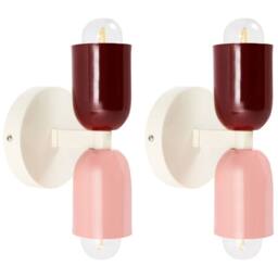 Wyld and Coco Set of 2 Multicolour Up-Down Iron Wall Lamps - thumbnail 2