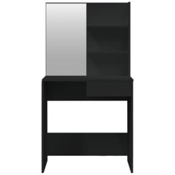 Berkfield Home Dressing Table with Mirror Black 74.5x40x141 cm - thumbnail 6