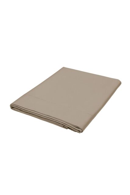 1951 'Luxury 400 Thread Count' Cotton Sateen Flat Sheet in Beige - Size: Double Flat - image 1