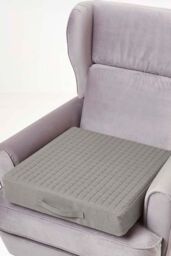 Homescapes Cotton Orthopaedic Foam Armchair Booster Cushion in Charcoal - Size: 50 cm x 50 cm