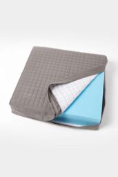 Homescapes Cotton Orthopaedic Foam Armchair Booster Cushion in Charcoal - Size: 50 cm x 50 cm - thumbnail 2