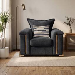 Somnior Deco Arch Sofa in Sherpa Columbus Fabric - Armchair, 2 & 3 Seater Sofa in Charcoal - thumbnail 6