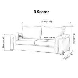 Somnior Deco Arch Sofa in Sherpa Columbus Fabric - Armchair, 2 & 3 Seater Sofa in Charcoal - thumbnail 8