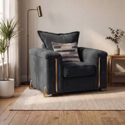 Somnior Deco Arch Sofa in Sherpa Columbus Fabric - Armchair, 2 & 3 Seater Sofa in Charcoal - thumbnail 7