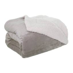 Duncan Stewart Personalised Sherpa Lined Snuggle Blanket in Grey - thumbnail 3