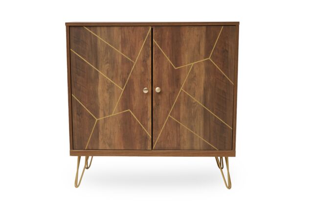 Orsina Ample Storage Of Two Door Sideboard, Sturdy & Stable Industrial Sidebaord Cabinet, Sleek Kitchen Sideboard in Brown - image 1