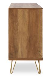 Orsina Ample Storage Of Two Door Sideboard, Sturdy & Stable Industrial Sidebaord Cabinet, Sleek Kitchen Sideboard in Brown - thumbnail 4