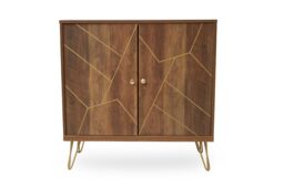 Orsina Ample Storage Of Two Door Sideboard, Sturdy & Stable Industrial Sidebaord Cabinet, Sleek Kitchen Sideboard in Brown - thumbnail 1