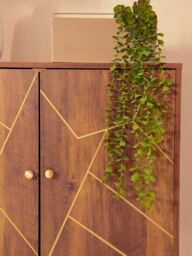 Orsina Ample Storage Of Two Door Sideboard, Sturdy & Stable Industrial Sidebaord Cabinet, Sleek Kitchen Sideboard in Brown - thumbnail 2