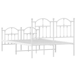Berkfield Home Metal Bed Frame with Headboard & Footboard White 120x200 cm - Size: Small Double - thumbnail 7