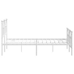 Berkfield Home Metal Bed Frame with Headboard & Footboard White 120x200 cm - Size: Small Double - thumbnail 6