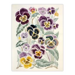 "Artery8 Floral Purple Yellow Pansies Wildflower Painting Wall Art Print - Size: W24"" x H32""" - thumbnail 1