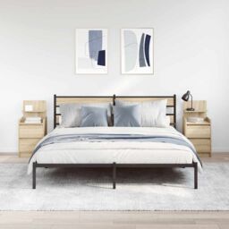 Berkfield Home Bedside Cabinets with 2 Drawers 2 pcs Sonoma Oak 38x34x80 cm in Brown - Size: 38 x 34 x 80 cm - thumbnail 3