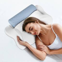 Lavio Ergonomic Memory Foam Neck Pillow Support Bar for Cervical Pain Relief in White - thumbnail 3