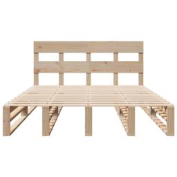 Berkfield Home Bed Frame without Mattress 140x190 cm Solid Wood Pine in Light Brown - thumbnail 6