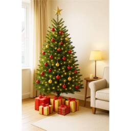 Clifton Premier Nordman Fir Xmas Tree - Low Needle Drop - 2.0 - 2.5m (6.5 - 8 ft) in Green - thumbnail 2