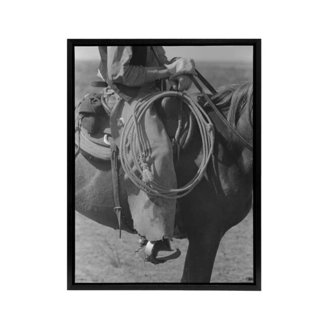 "Artery8 Russell Lee Cowboy Regalia & Equipment Photograph Framed Canvas Art in Grey - Size: W12"" x H16""" - image 1