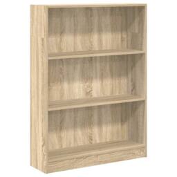 Berkfield Home Bookcase Sonoma Oak 80x24x109 cm Engineered Wood in Light Tan - Size: 80 x 24 x 109 cm