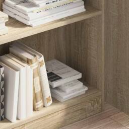 Berkfield Home Bookcase Sonoma Oak 80x24x109 cm Engineered Wood in Light Tan - Size: 80 x 24 x 109 cm - thumbnail 3