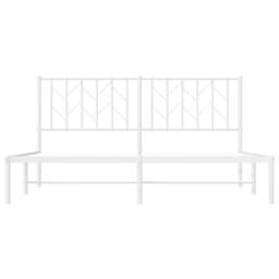 Berkfield Home Metal Bed Frame without Mattress with Headboard White 160x200cm - Size: 160x200 cm - thumbnail 5