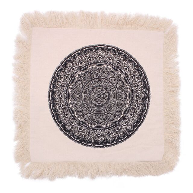 KDMD Traditional Mandala Cushion Cover - 45x45cm - black - Size: 45x45 cm - image 1