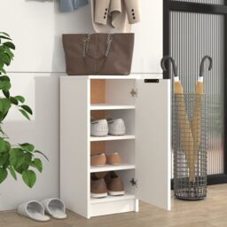 Berkfield Home Shoe Cabinet White 30x35x70 cm Engineered Wood - Size: 30 x 35 x 70 cm - thumbnail 3