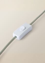 ValueLights Bobbins Sage Green Table Lamp with Tapered Natural Linen Scallop Shade in Pale Green - thumbnail 5