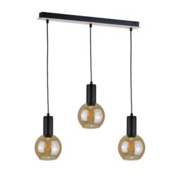 Netlighting Jantar Bar Pendant Ceiling Light Wood 60cm 3x E27 in Brown