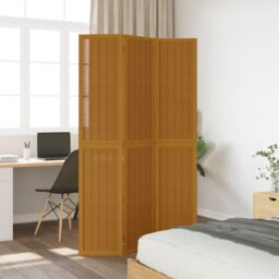 Berkfield Home Room Divider 3 Panels Brown Solid Wood Paulownia - thumbnail 3