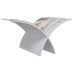 Berkfield Home Elegant Wooden Magazine Rack Floor Standing White - thumbnail 5