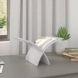 Berkfield Home Elegant Wooden Magazine Rack Floor Standing White - thumbnail 1