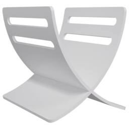 Berkfield Home Elegant Wooden Magazine Rack Floor Standing White - thumbnail 3