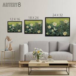 "Artery8 Vincent Van Gogh Wild Roses Floral Framed Canvas Wall Art Print - Size: W18"" x H24""" - thumbnail 4