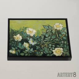 "Artery8 Vincent Van Gogh Wild Roses Floral Framed Canvas Wall Art Print - Size: W18"" x H24""" - thumbnail 2