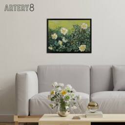"Artery8 Vincent Van Gogh Wild Roses Floral Framed Canvas Wall Art Print - Size: W18"" x H24""" - thumbnail 3