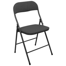 Harbour Housewares Fabric Padded Metal Folding Chair in Black