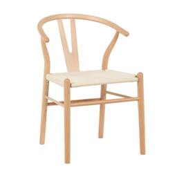 Luxury Living Beech Wishbone Dining Chairs Pair in Natural - thumbnail 1