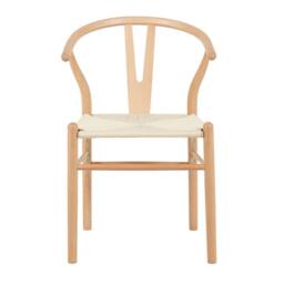 Luxury Living Beech Wishbone Dining Chairs Pair in Natural - thumbnail 3