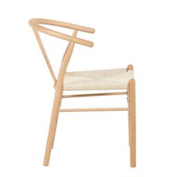 Luxury Living Beech Wishbone Dining Chairs Pair in Natural - thumbnail 2