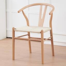 Luxury Living Beech Wishbone Dining Chairs Pair in Natural - thumbnail 5