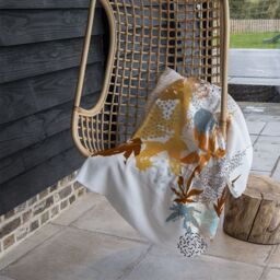 Benjamin Tate Design Japanese Leaves Blanket in Natural - Size: 120 cm x 150 cm - thumbnail 4