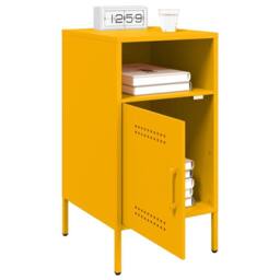 Berkfield Home Bedside Cabinets 2 pcs Mustard Yellow 36x39x68 cm Steel - Size: 36 x 39 x 68 cm - thumbnail 4