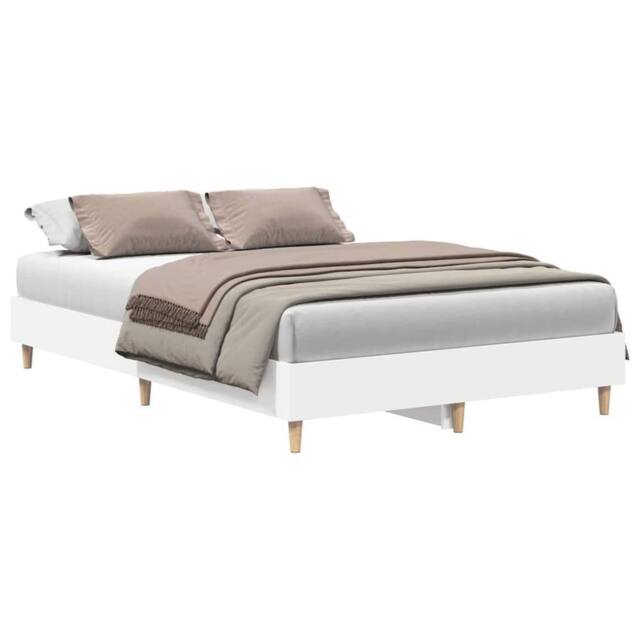 Berkfield Home Bed Frame No Mattress White 135x190 cm Double Engineered Wood - image 1