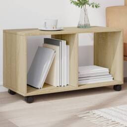 Berkfield Home Decorative vidaXL¬†Rolling¬†Cabinet¬†Sonoma Oak 72x33x42.5 cm Eng in Light Tan - thumbnail 2