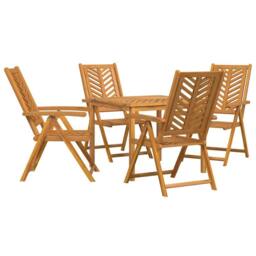 Berkfield Home Stylish 5 Piece Garden Dining Set Solid Wood Acacia in Brown - thumbnail 3