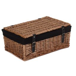 Red Hamper Wicker Large Cotton Lined Hamper in Black - thumbnail 2